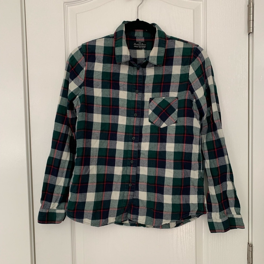 Madewell Green Flannel Shirt S